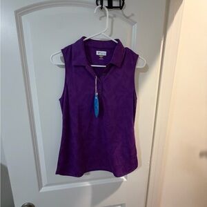 Greg Norman Collection Purple Sleeveless Golf Shirt